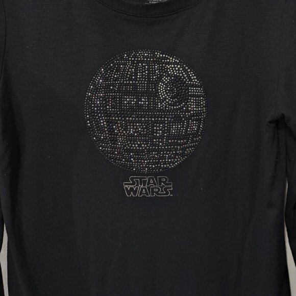 Disney Star Wars Jeweled Death Star Long Sleeve Top - Picture 3 of 4
